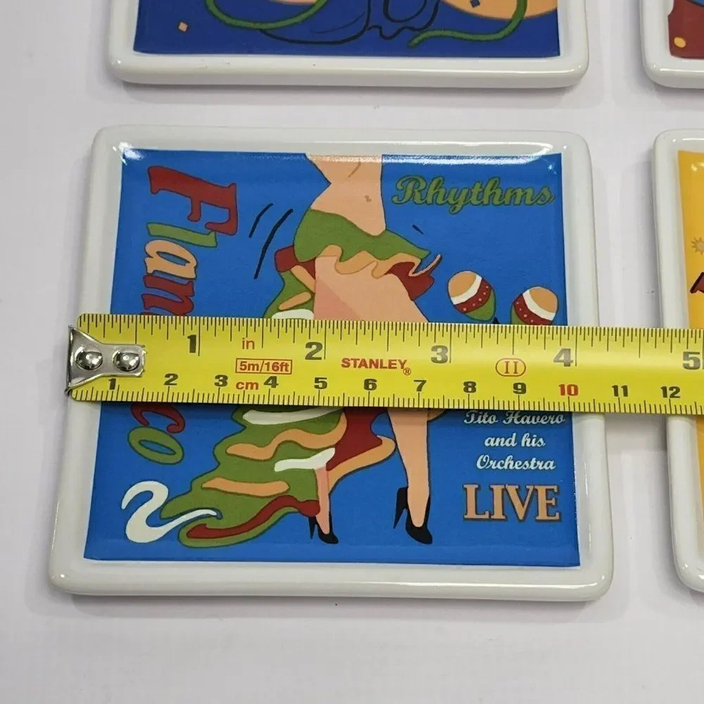 4 Pottery Barn Ceramic Coasters‎ 